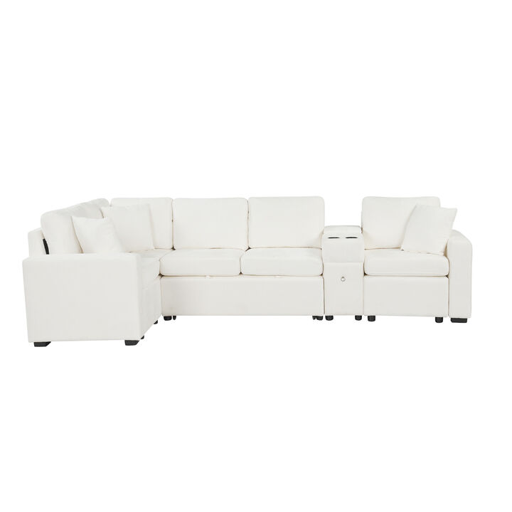 L-shaped Convertible Sectional Sofa Sleeper.