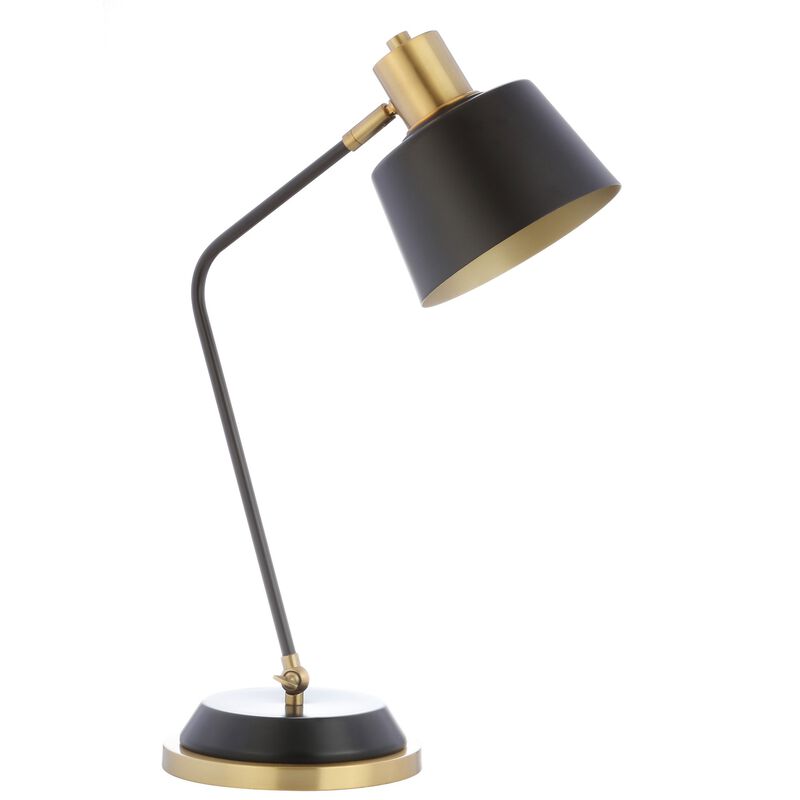 Rochelle 23" Metal LED Task Lamp, Black/Brass Gold