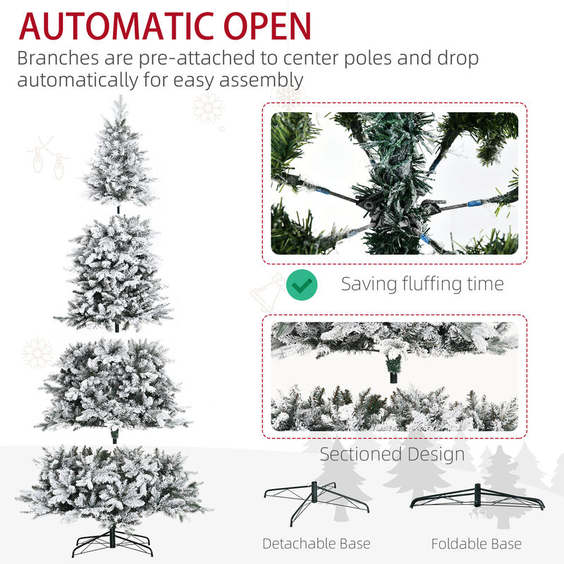 BreeBe 9FT Auto-Open Artificial Christmas Tree with Realistic Pine Branches image number 5