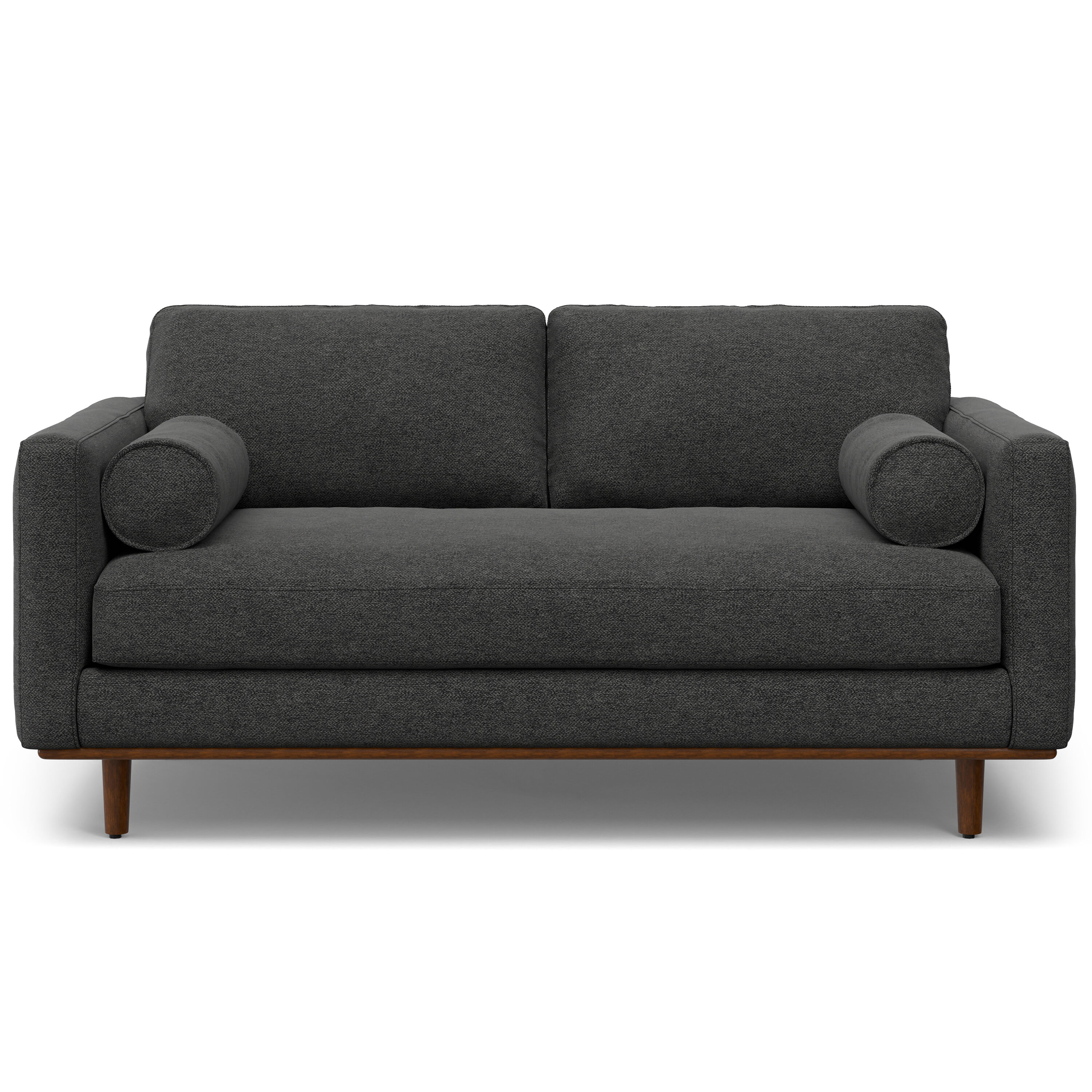 Morrison 72 inch Wide Mid-Century Modern Loveseat Sofa in Charcoal