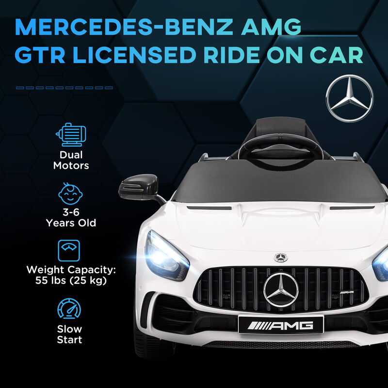 BreeBe Mercedes-Benz AMG GTR Licensed 12V Battery Powered Kids Electric Car w/ Remote Control & Soft Start image number 3