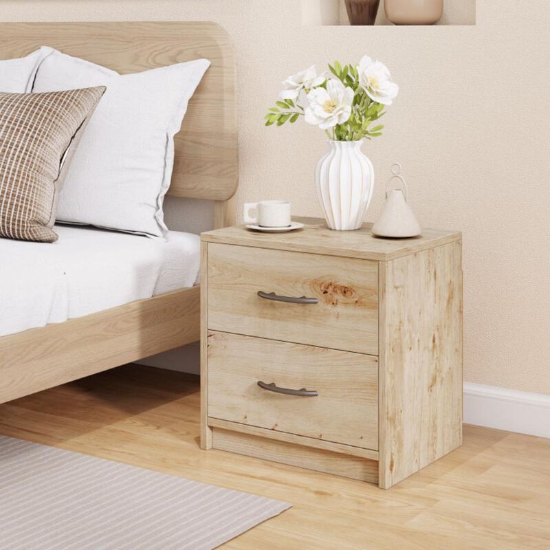 Hivvago 2 Drawer Nightstand with Storage for Living Room