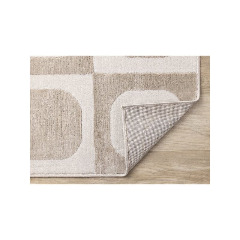Novelle Home Logan Beige Cream Soft Mid-Century Modern Rug, 5'3 X 7'7 image number 4