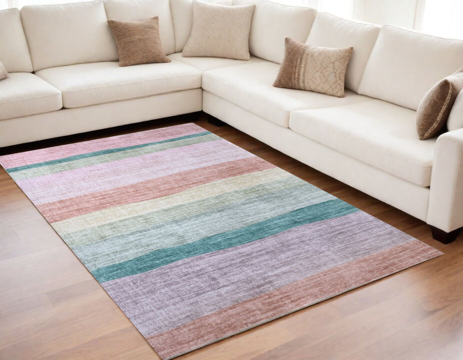 HomeRoots Juvenile Rainbows Youthful Area Rug
