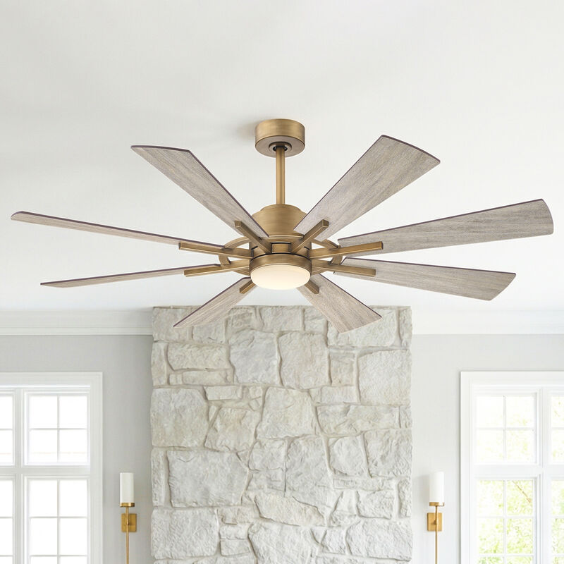 60" Dual-Finish 8-Blade Ceiling Fan with LED Light, 6-Speed Reversible DC Motor, Remote Control image number 3