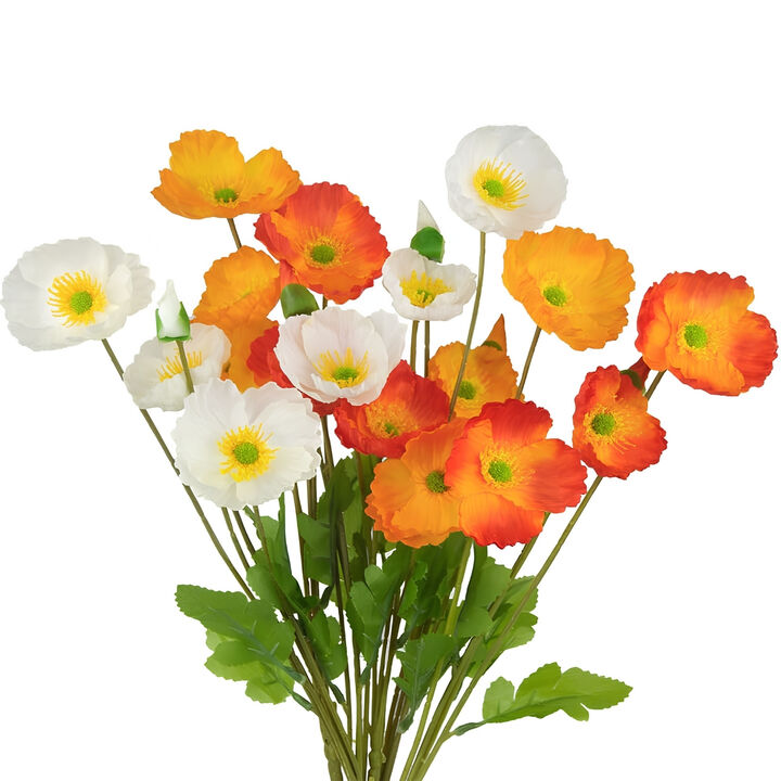 6 Piece Artificial Poppy Flower Stems Wedding Centerpiece Decor