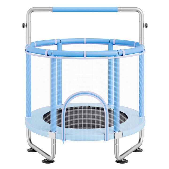Mini Toddler Trampoline with Safety Net and Basketball Game, Birthday Gift for Children