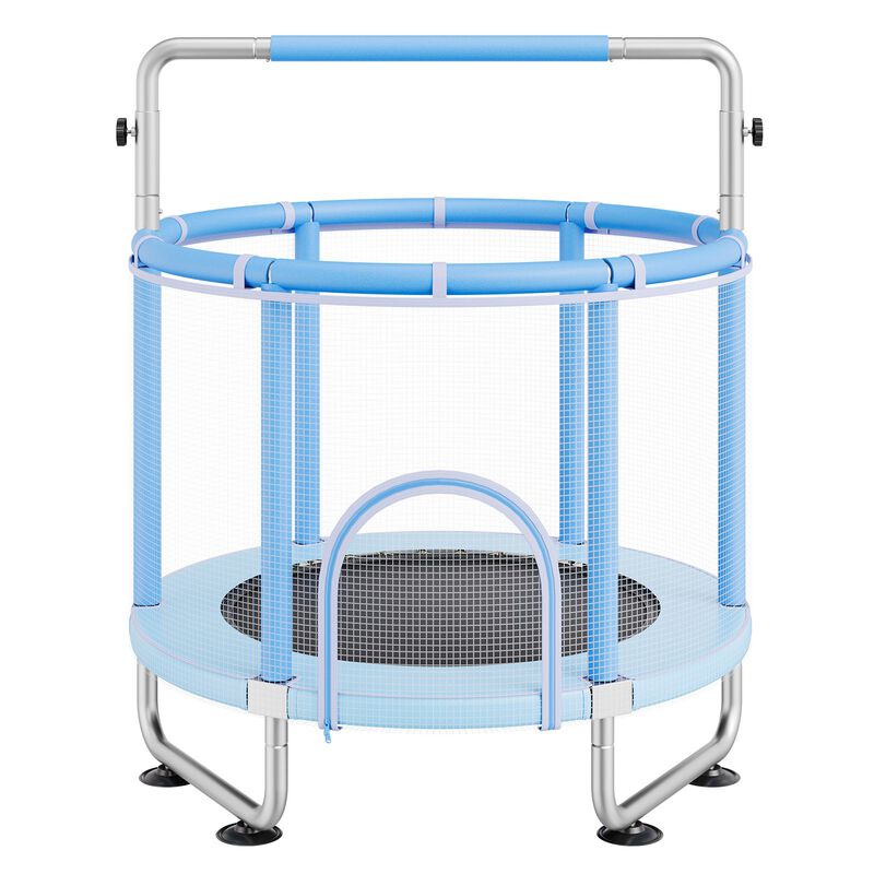 Mini Toddler Trampoline with Safety Net and Basketball Game, Birthday Gift for Children image number 0