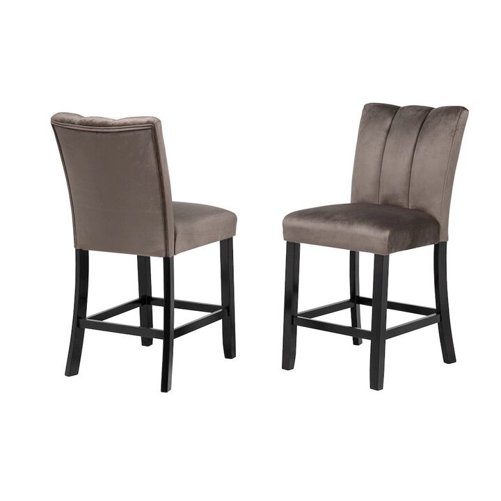 Sheridan Velvet Counter Height Chairs, Set of 2, Cedar Brown