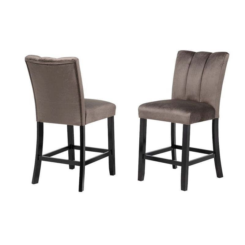 Sheridan Velvet Counter Height Chairs, Set of 2, Cedar Brown