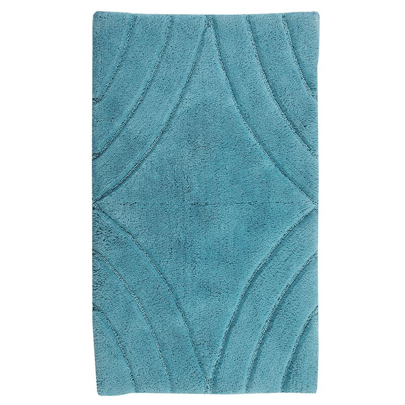 Knightsbridge Diamond 220 GSF Non Skid Back Bath Rug 21" x 34" - Aqua