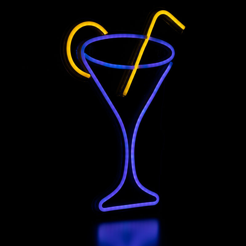 17" LED Neon Style Martini Cocktail Wall Sign image number 3