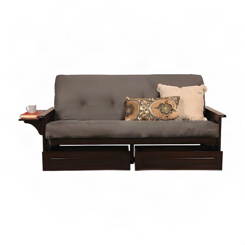 Phoenix Frame-Espresso Finish-Suede Gray Mattress-Storage Drawers image number 4