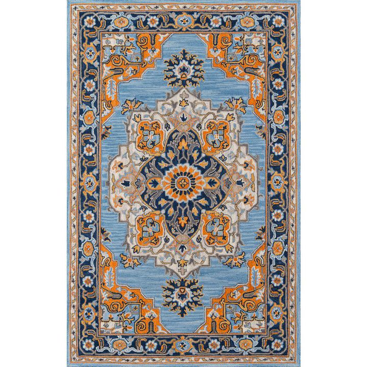 Momeni Traditional Rectangle Area Rug, Blue, 5' X 8'