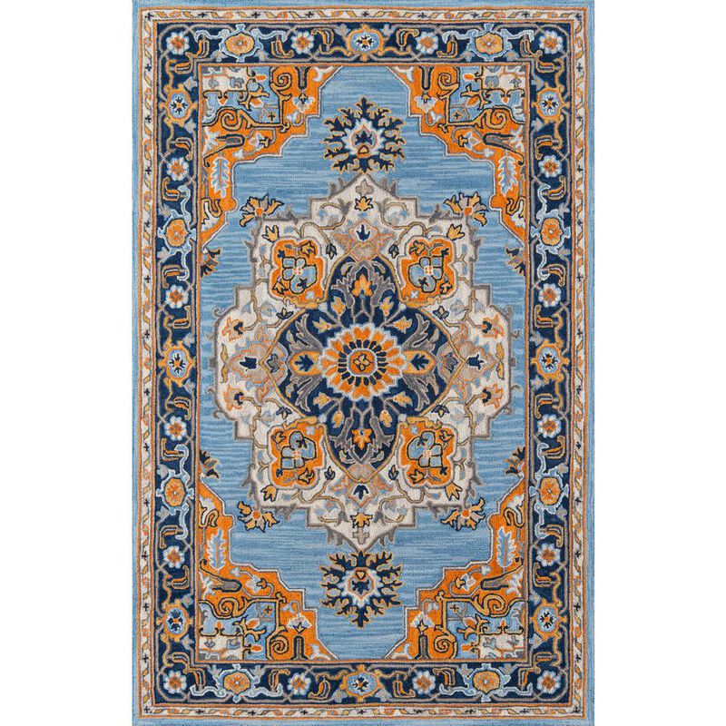 Momeni Traditional Rectangle Area Rug, Blue, 5' X 8'