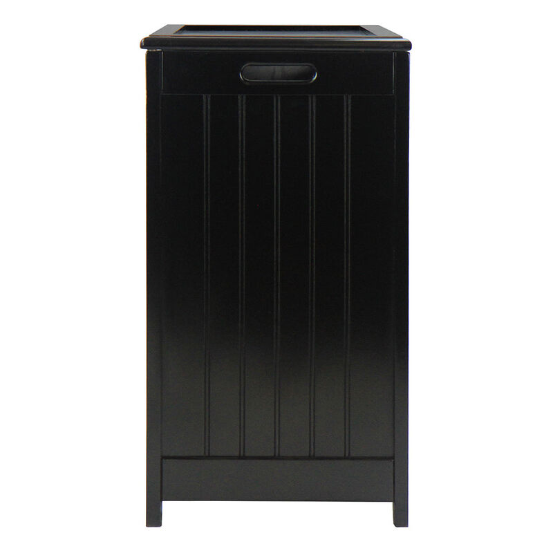 Oceanstar Mahogany Finished Rectangular Laundry Wood Hamper with Interior Bag