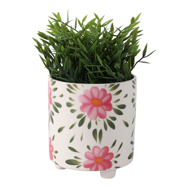 6" Footed Hand Painted Planter image number 1