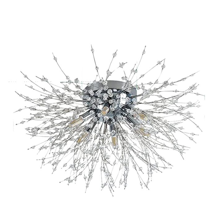 ELEMENT ACE Modern Sputnik Firework Flush Mount Ceiling Light Fixture with Premium K9 Crystal for Bedroom, Kitchen Island, Entryway, Hallway and Foyer