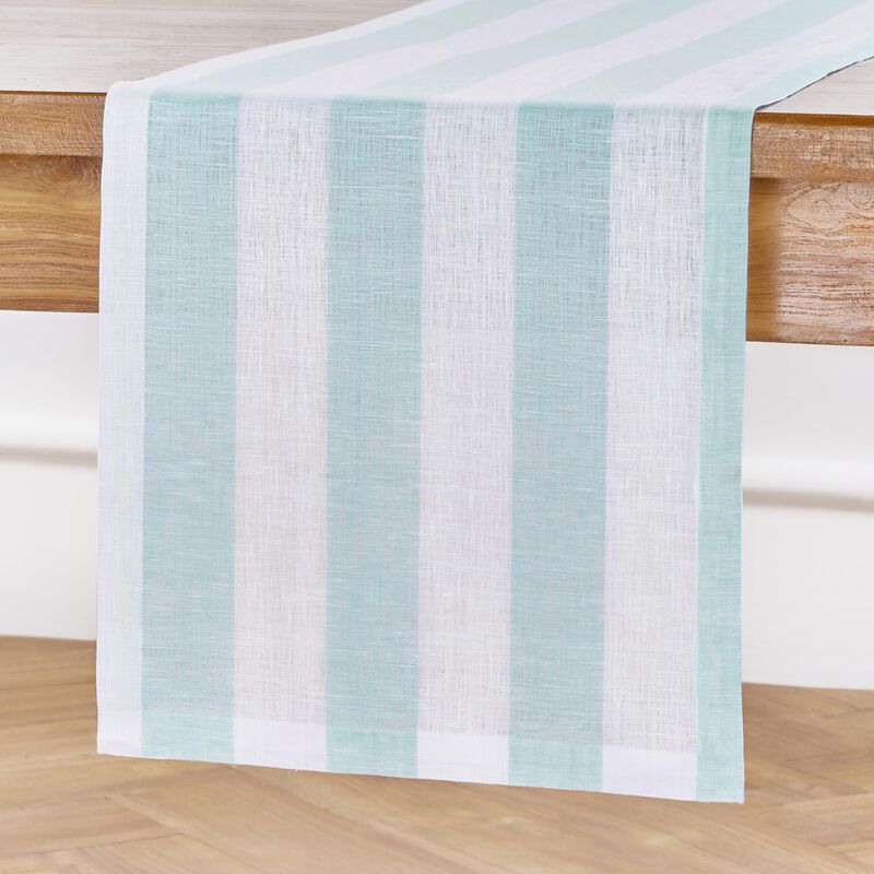 Solino Home 100% Pure Linen Table Runner - Cabana Stripe