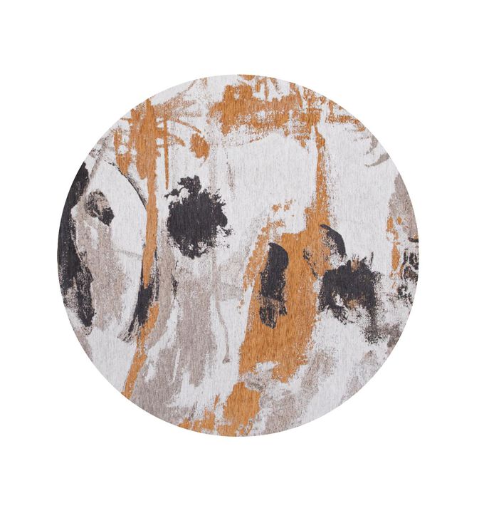 HomeRoots Round Abstract Non Skid Area Rug