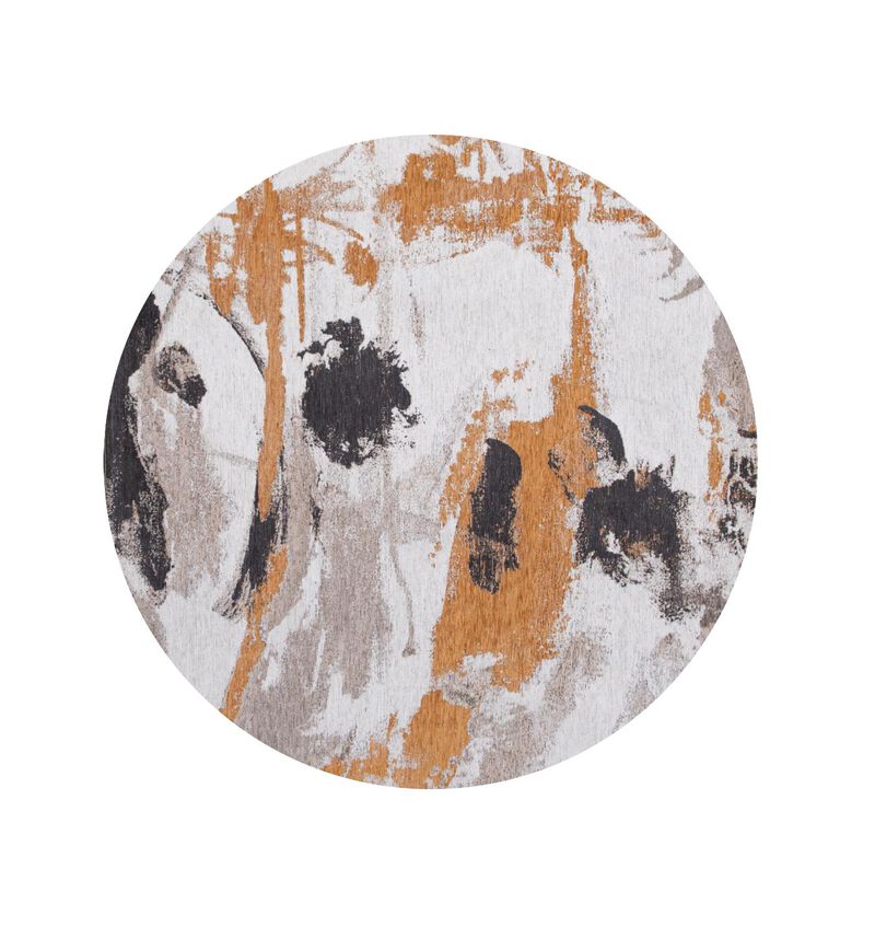 HomeRoots Round Abstract Non Skid Area Rug image number 0