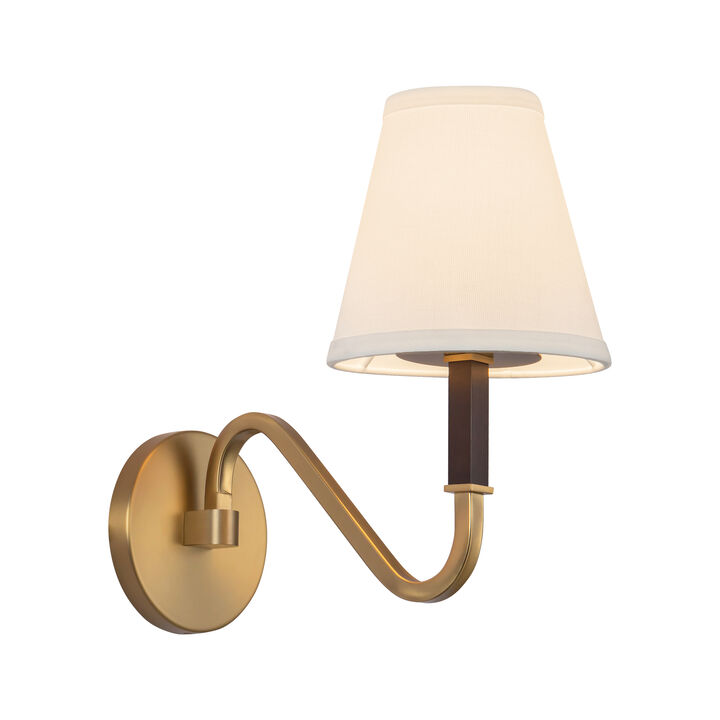Sloan 12-in Damp-Rated Wall/Vanity Light with Linen Shade