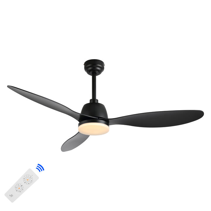 Audie Classic Industrial Iron/Plastic App/Remote-Controlled 6-Speed Integrated LED Ceiling Fan