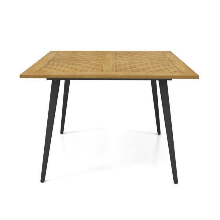 Hivvago 4-Person Acacia Wood Outdoor Dining Table for Garden, Poolside and Backyard