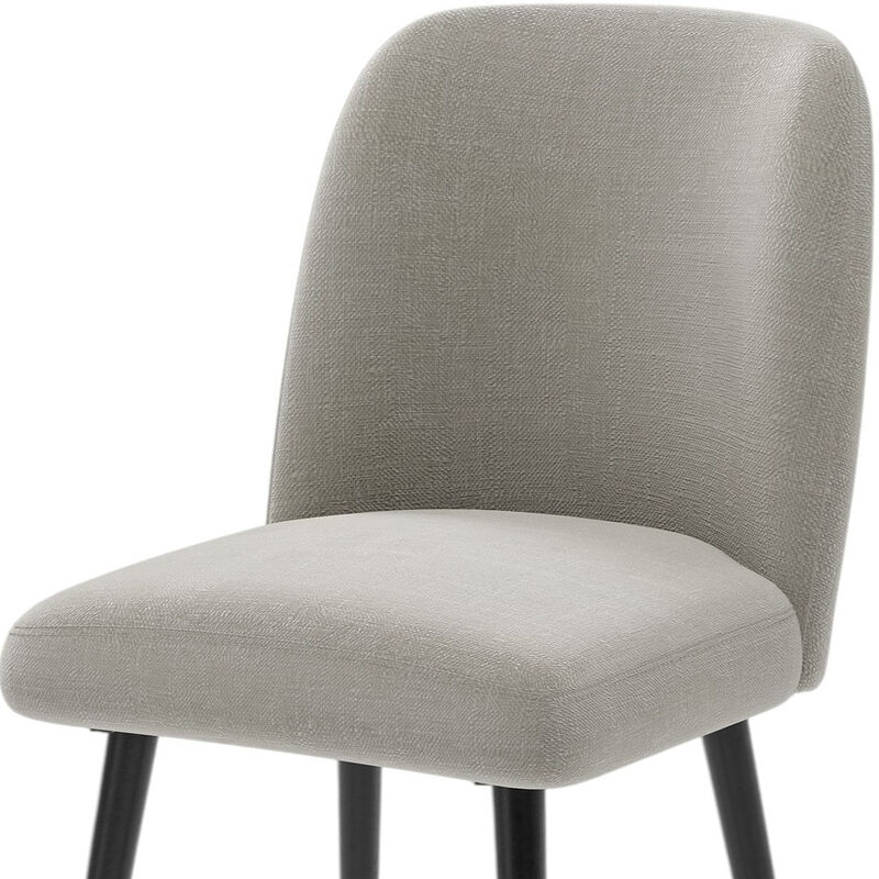 Hivvago Set of Two Gray And Black Upholstered Fabric Dining Side Chairs