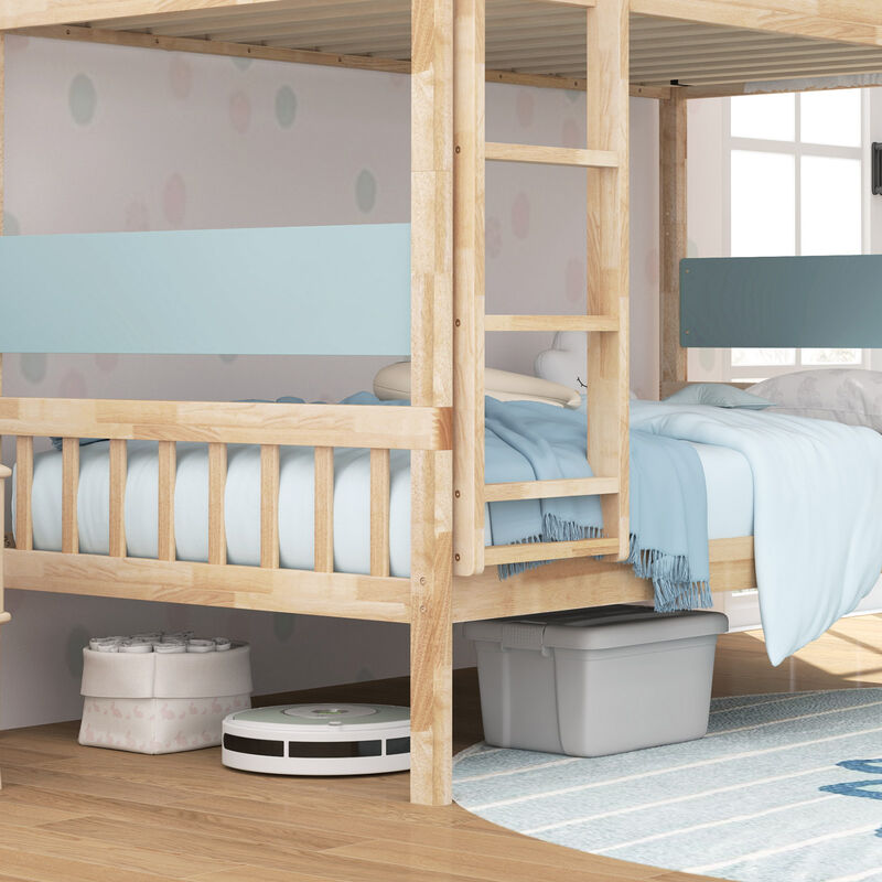 Children’s Bunk Bed with Ladder and Guardrails – Space-Efficient Bed for Two