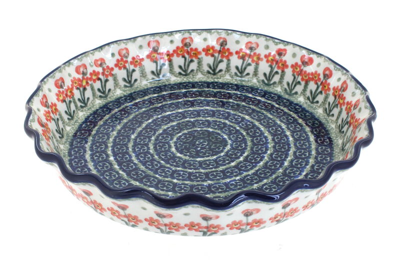 Blue Rose Polish Pottery Teresa Pie Plate