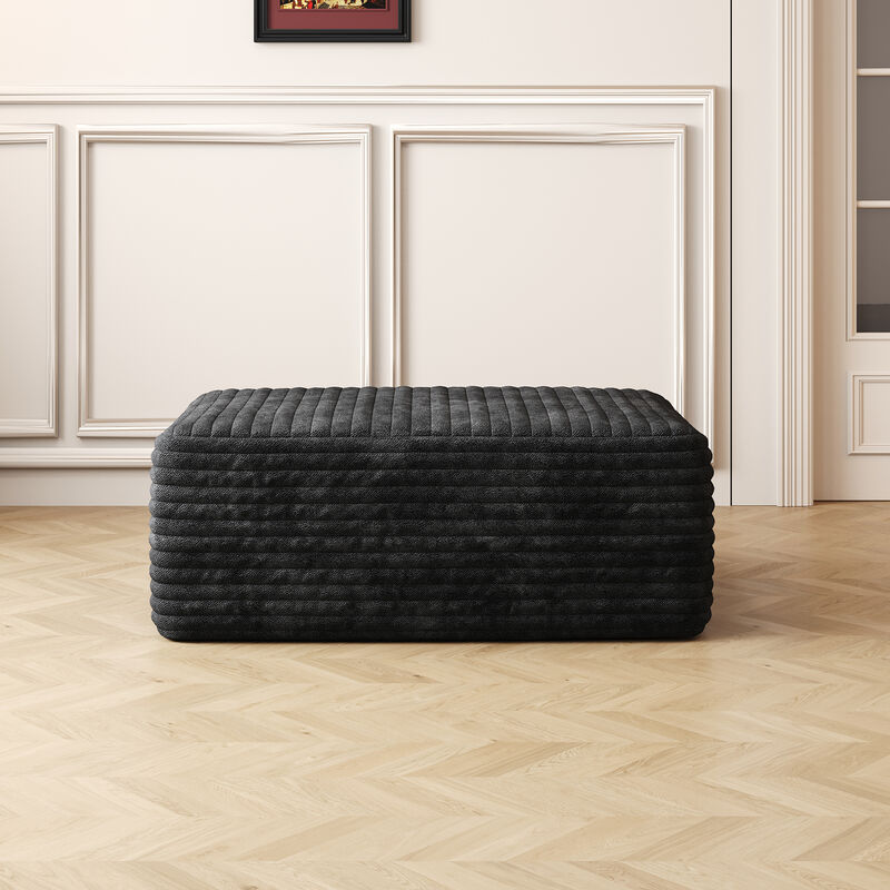 Whisen Twin Size Foam Ottoman, No Assembly Required, Modern Footrest Stool for Living Room image number 2
