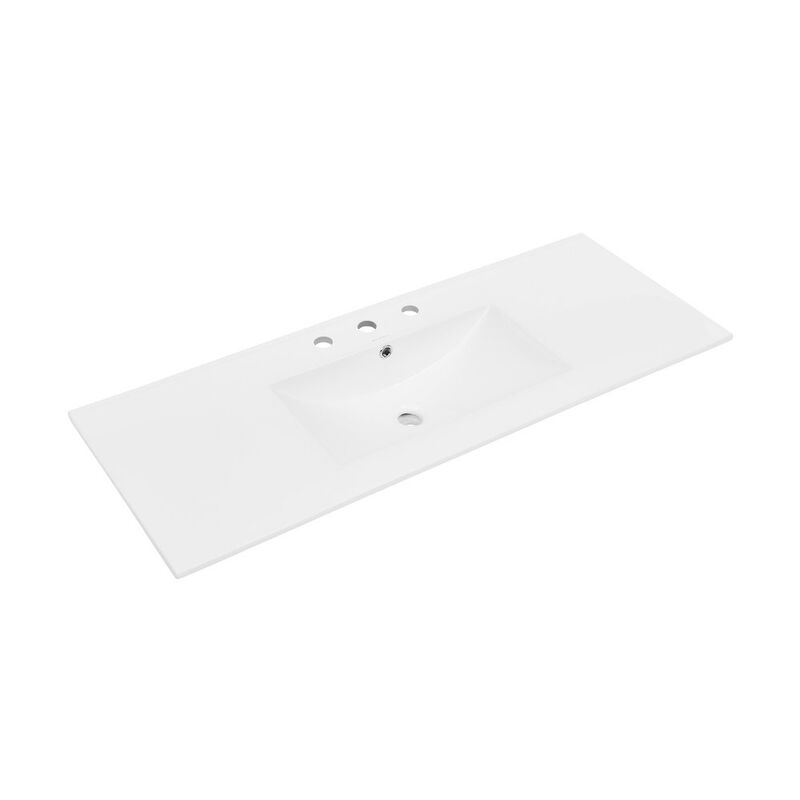 48" 3-Hole Widespread Vanity Sink Top in Glossy White image number 6