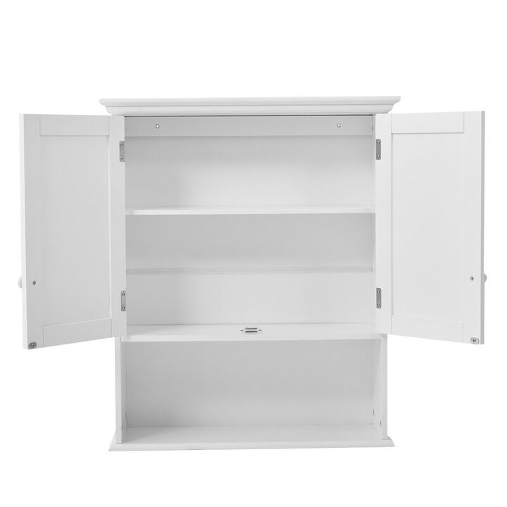 Hivvago White Wall Mount Bathroom Cabinet with Storage Shelf