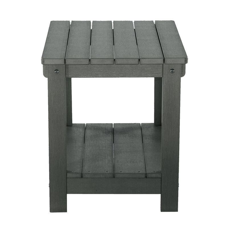 Grey End Table with Shelf
