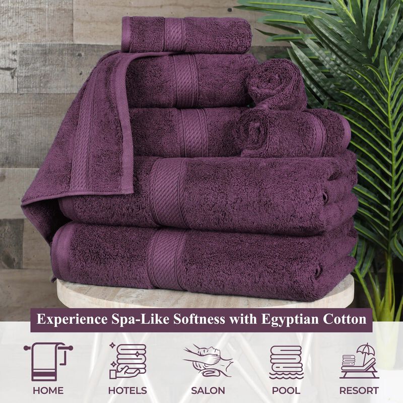 Egyptian Cotton Plush Bath Sheet Set of 2, Soft Absorbent Towels image number 4