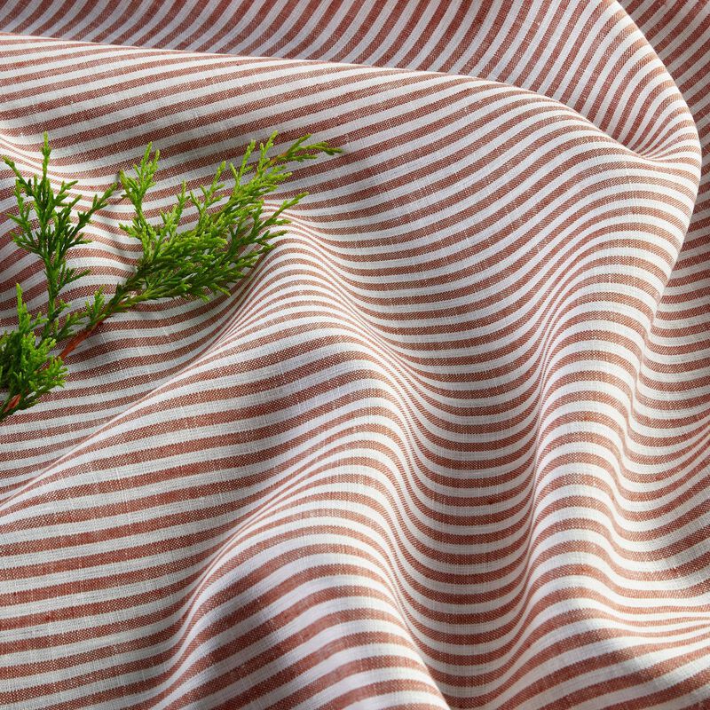 Linen Table Throw - Narrow Stripe
