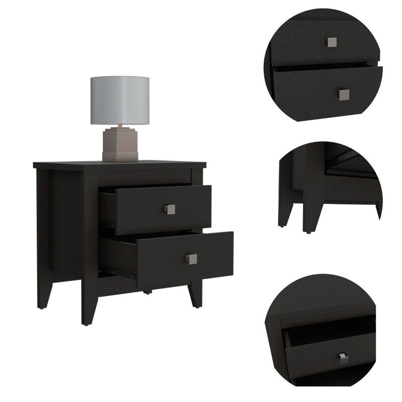 Streamdale Amara Nightstand, Two Shelves, Four Legs