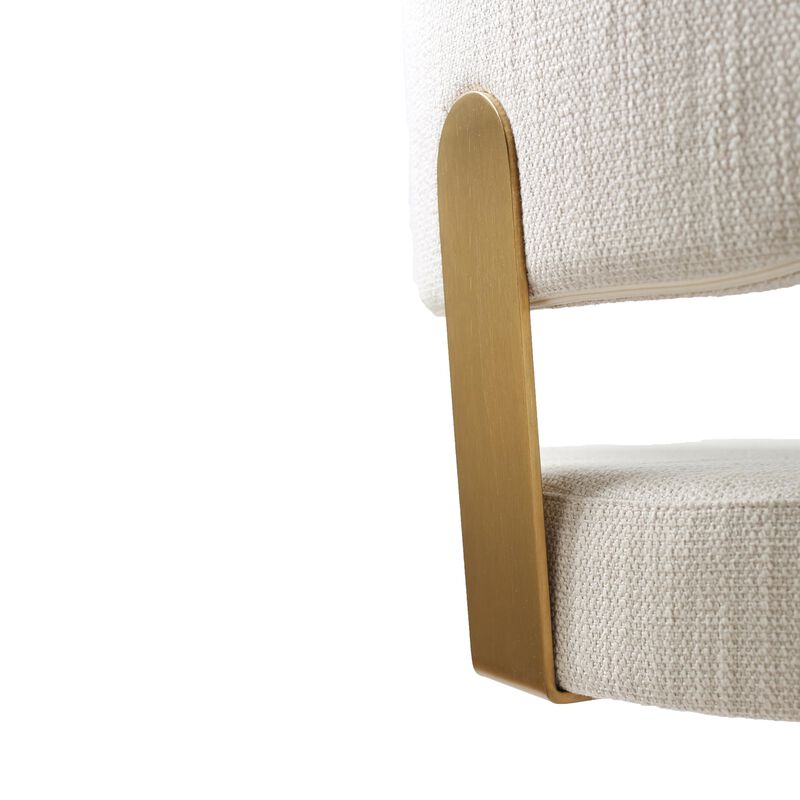 Tov Furniture Primrose Cream Textured Performance Fabric Adjustable Stool image number 5