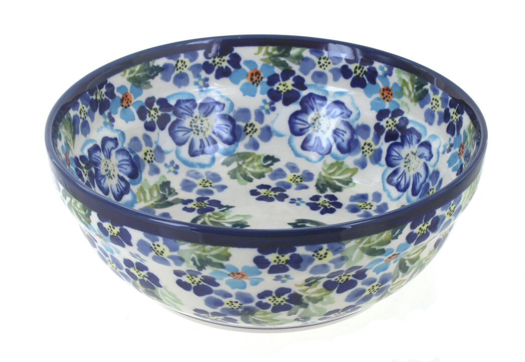 Blue Rose Polish Pottery Winter Nights Cereal/Soup Bowl