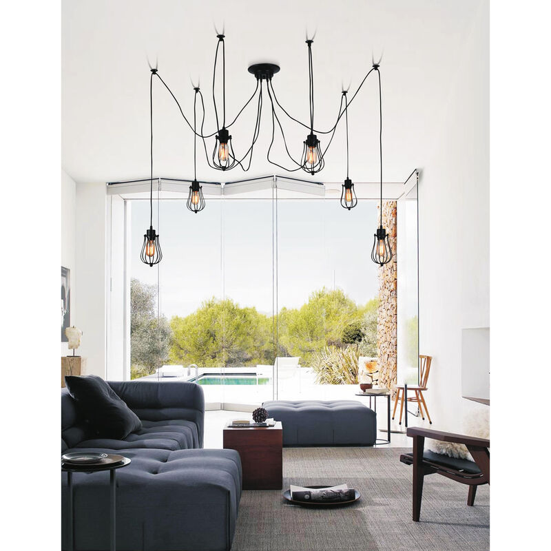 Tomaso 6 Light Multi Light Pendant With Black Finish