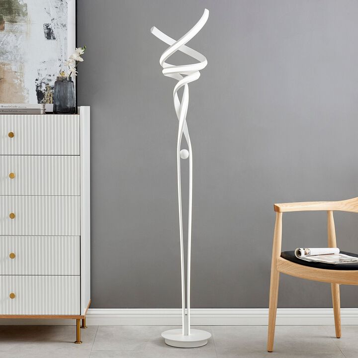 Munich Floor Lamp White Metal Dimmable Integrated LED