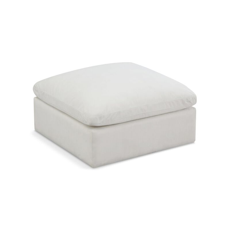 Meridian Furniture Plush Cream Velvet Standard Comfort Modular Ottoman