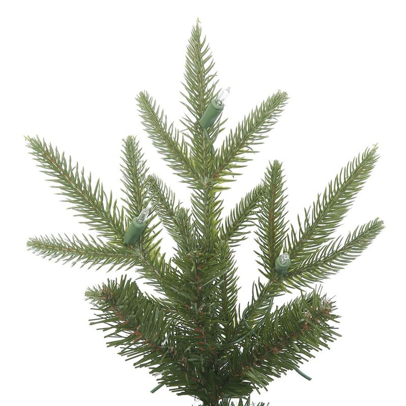 Vickerman 7.5' x 30" Bixley Pencil Fir Artificial Christmas Tree - Unlit Pencil Tree - 1983 PE Tips - Skinny Christmas Tree - Metal Tree Stand Included image number 1