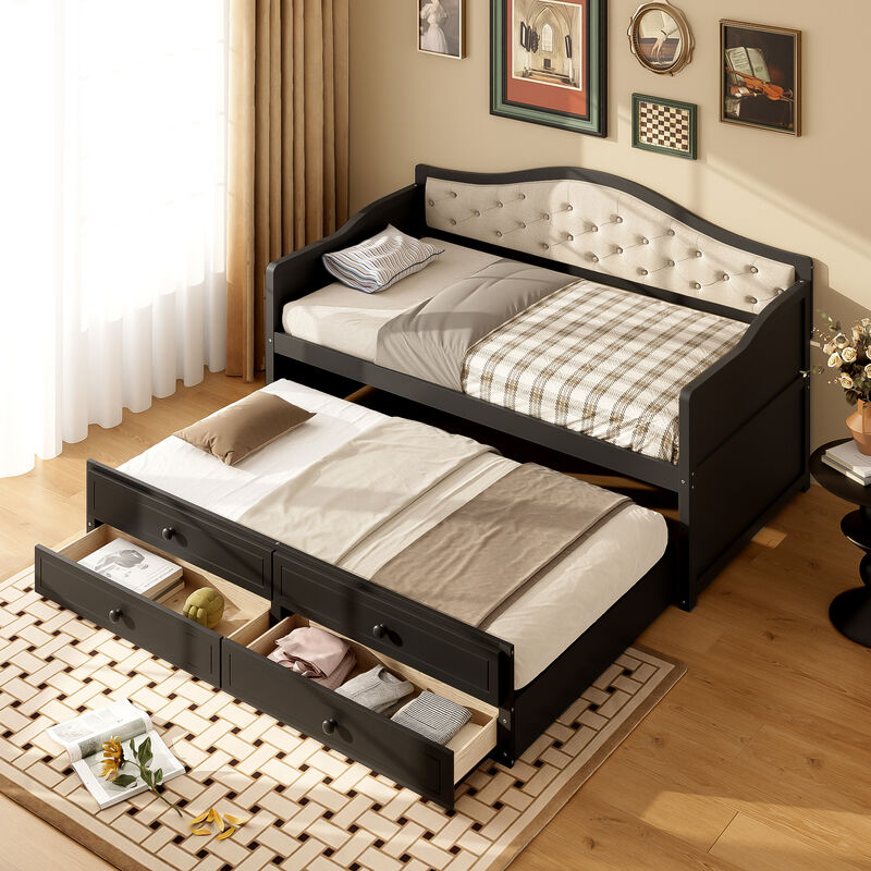 Merax Twin Daybed with Trundle
