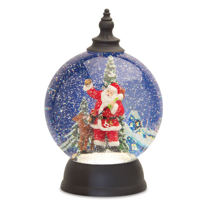 Santa in Sleigh Snow Globe Acrylic 6 Hr Timer 3 AA Batteries, Not Included