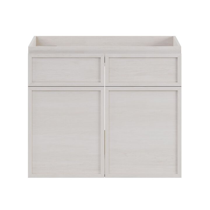 St. Tropez 24" Wall-Mounted Bathroom Vanity Cabinet without Top in White Oak
