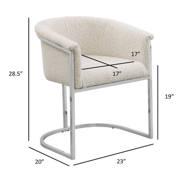 Best Quality Furniture Best Quality Teddy Boucle In Cream Side Chair - Set Of 2