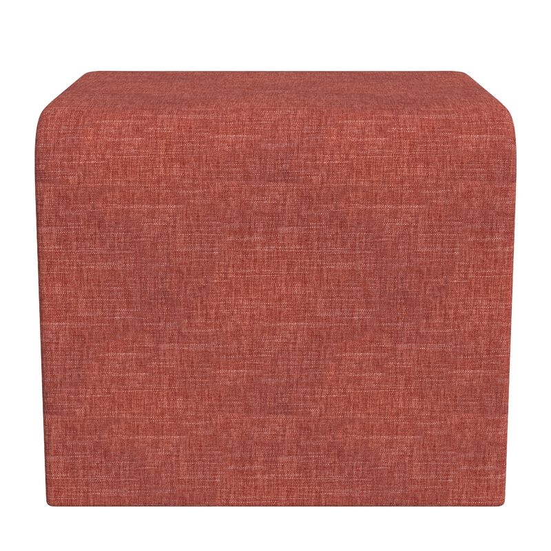 Ari Ottoman Footstool, Arc Shape with Rich Pink Chenille, 22 Inch