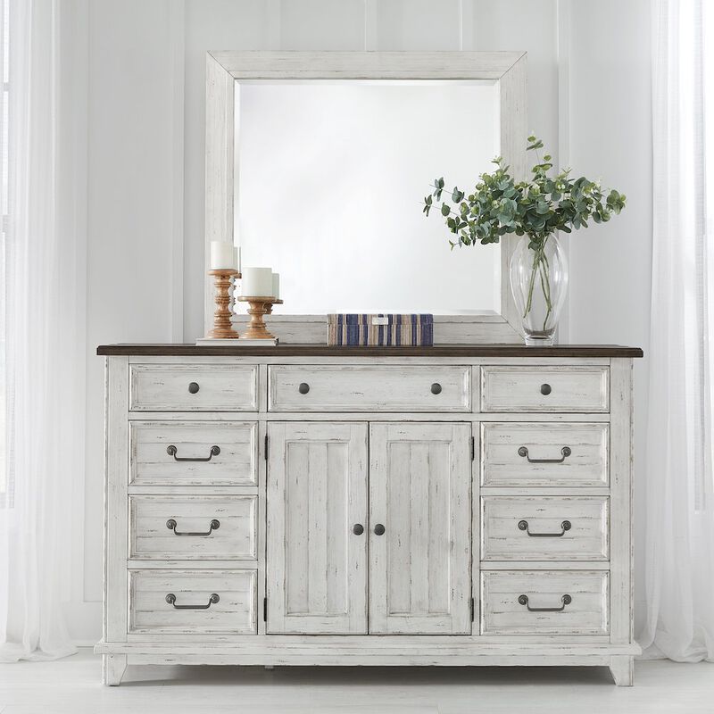 Liberty Furniture Dresser & Mirror in Pine Solids & Veneers image number 5